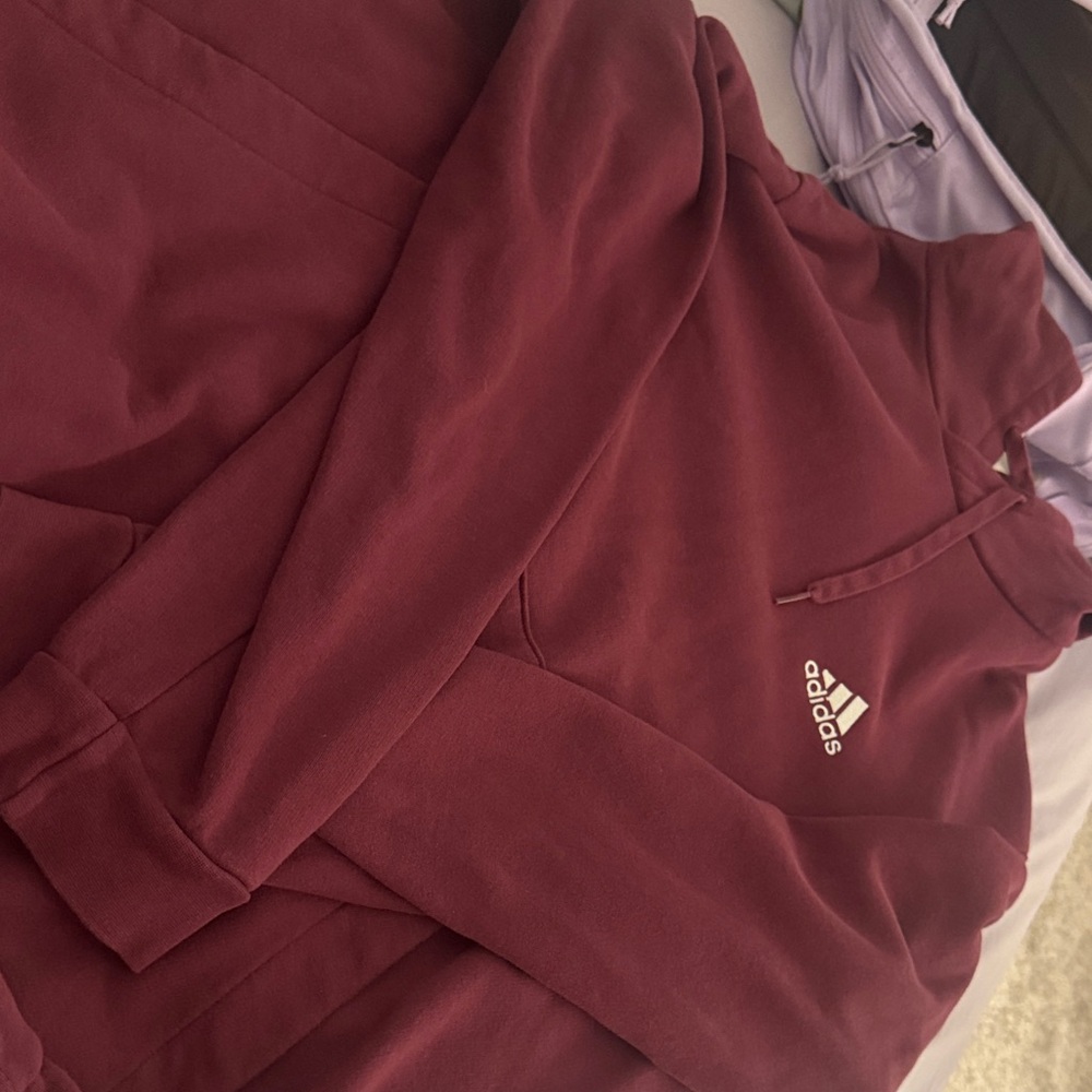 Adidas Burgundy Pullover Hoodie
